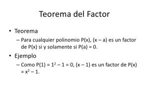 Teorema del factor